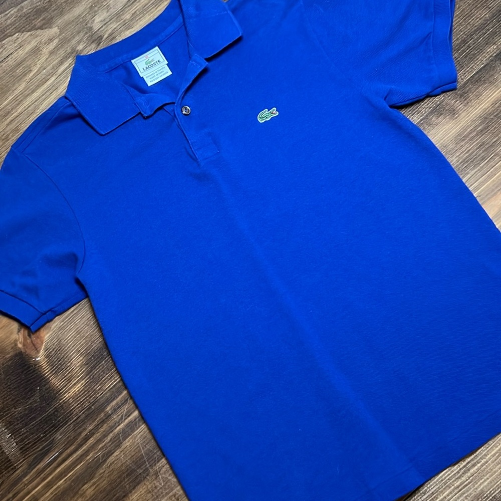 LACOSTE BOYS BLUE POLO SHIRT SIZE 16